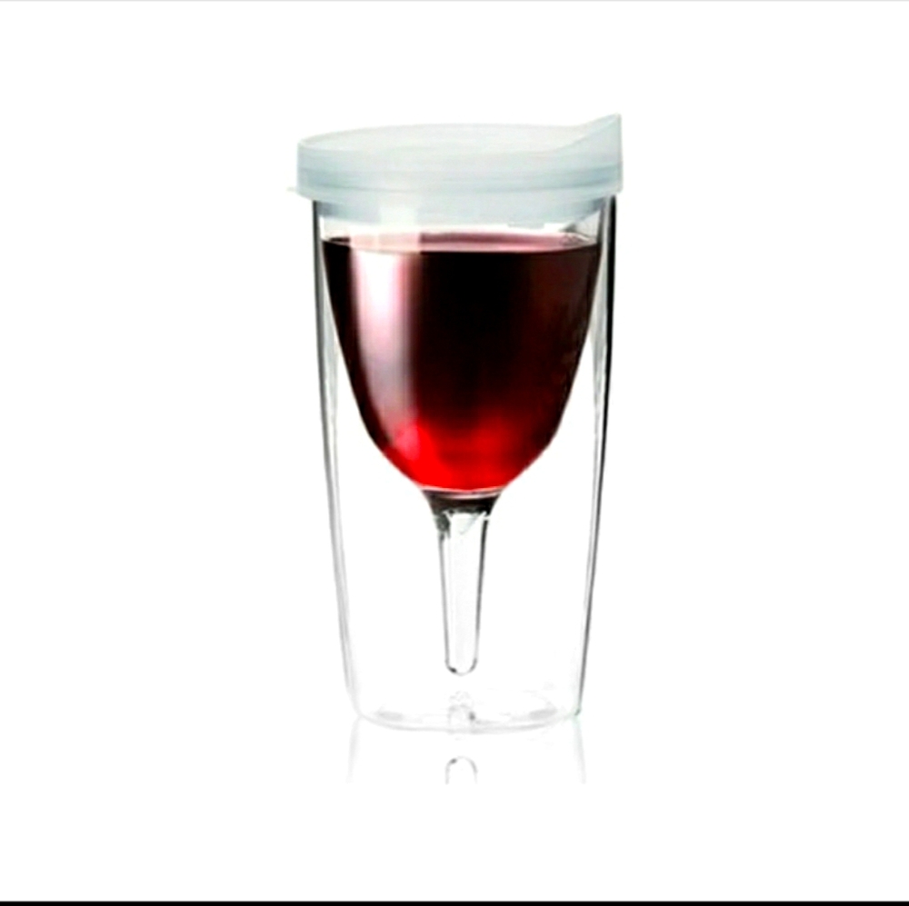 Vino2Go Adult Wine Sippy Cup CLEAR or BLUE